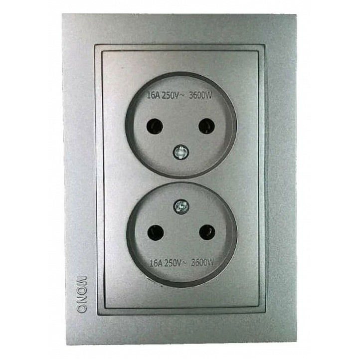 Розетка на 2 поста без заземления Mono Electric Despina 16A 250В антрацит 102-242405-121