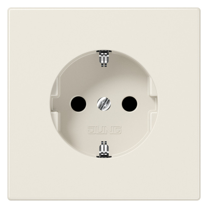 Розетка Jung LS 990, скрытый монтаж, с заземлением, бежевый, LS520