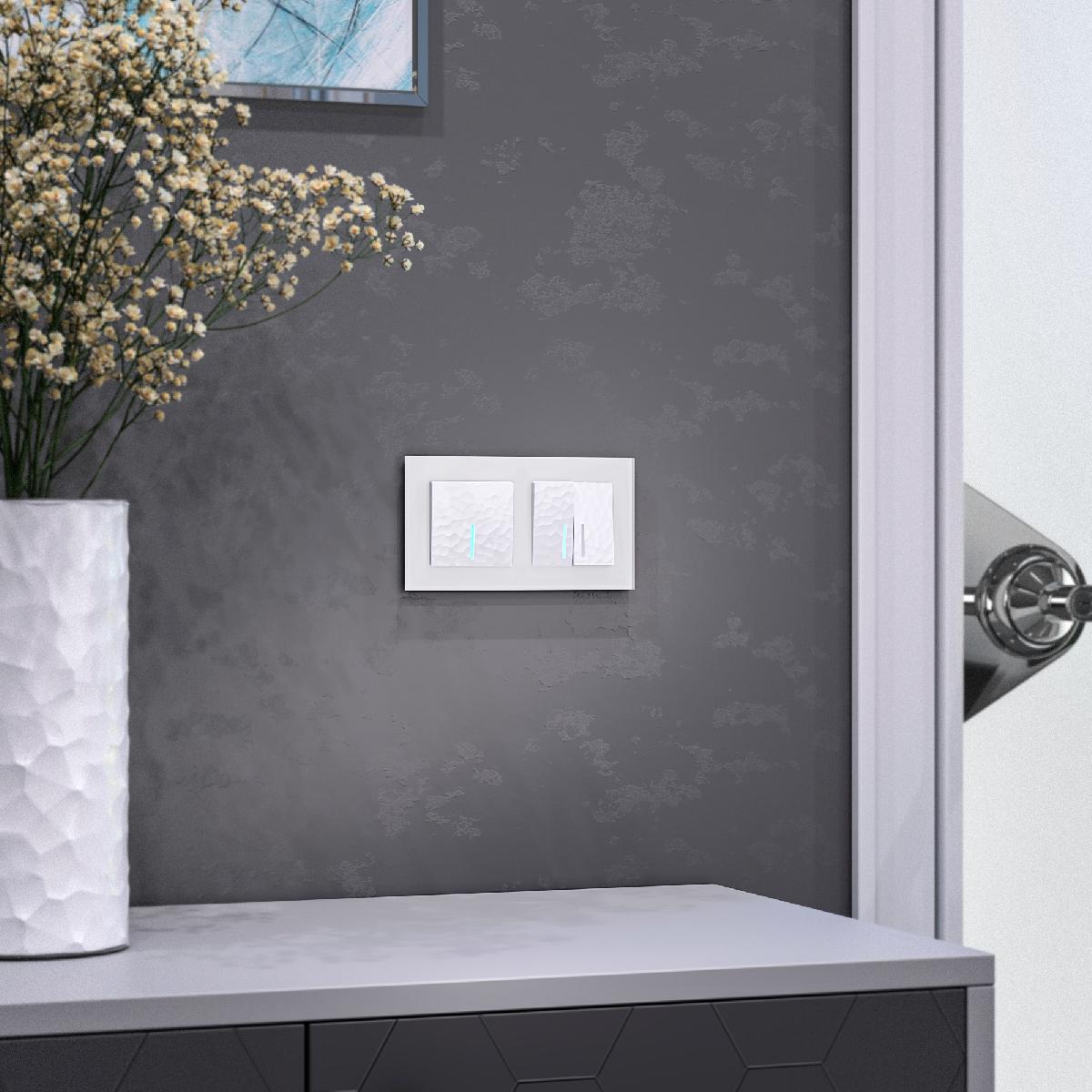 Рамка из стекла на 2 поста Favorit белый матовый W0021105