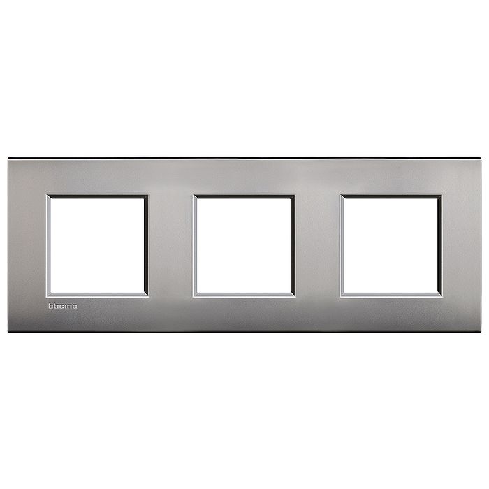 Рамка 3 поста BTicino LIVING LIGHT, никель матовый, LNE4802M3NK