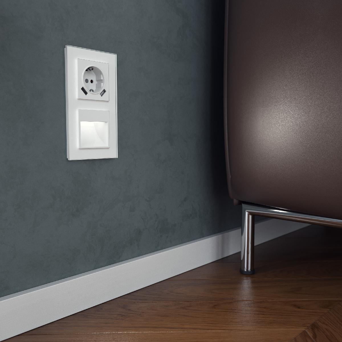 Рамка из стекла на 2 поста Favorit белый матовый W0021105