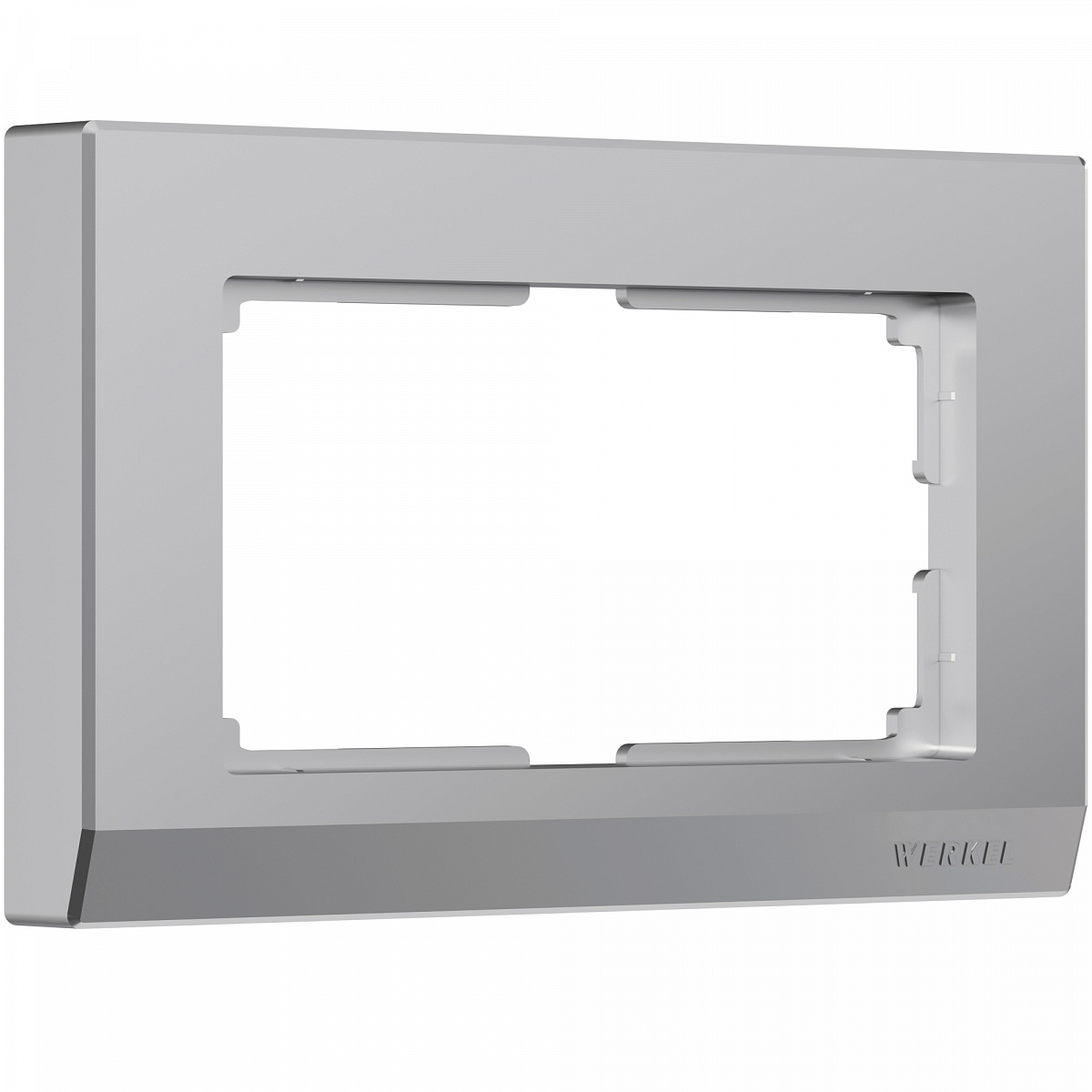 Рамка из пластика для двойной розетки Stark серебряный W0081806
