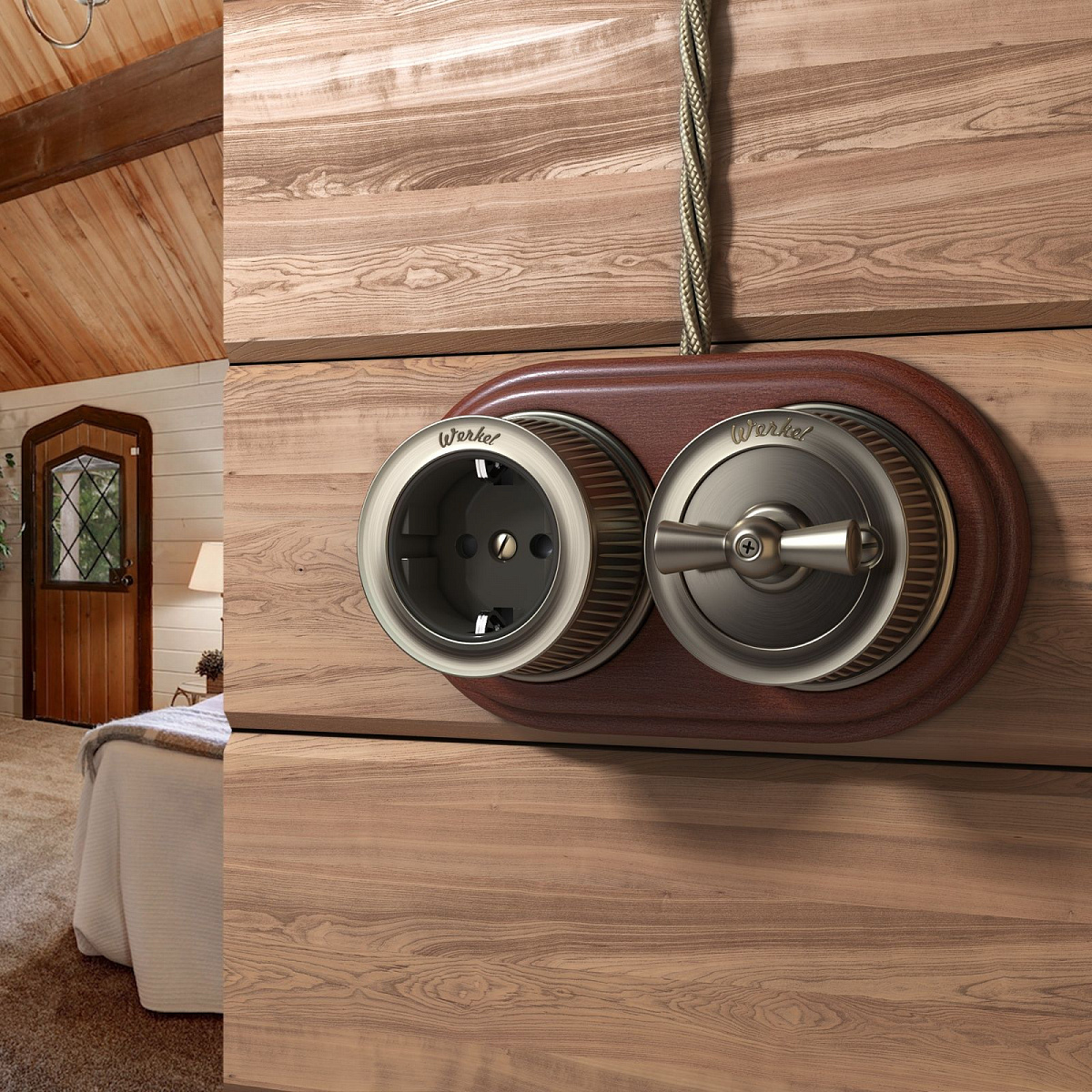 Рамка на 2 поста итальянский орех W0025225